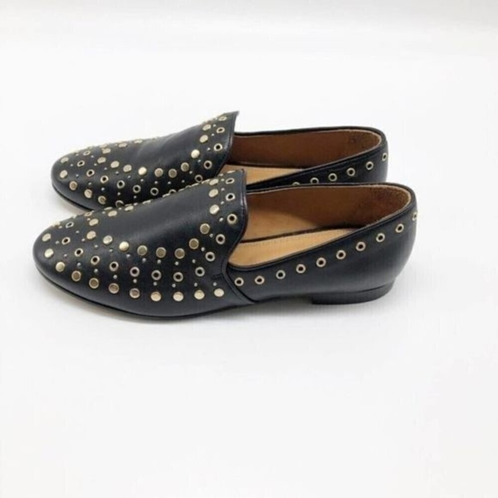 SANDRO Bary Black Leather Studded Loafers  - Picture 6 of 12